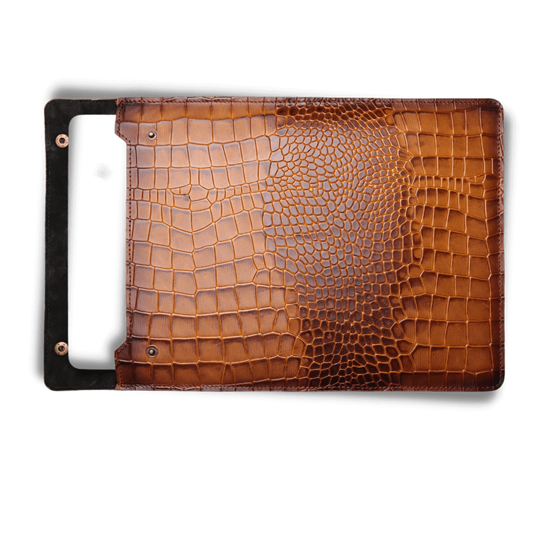 13″ Laptop Sleeve – Tan Croc (Premium Collection)